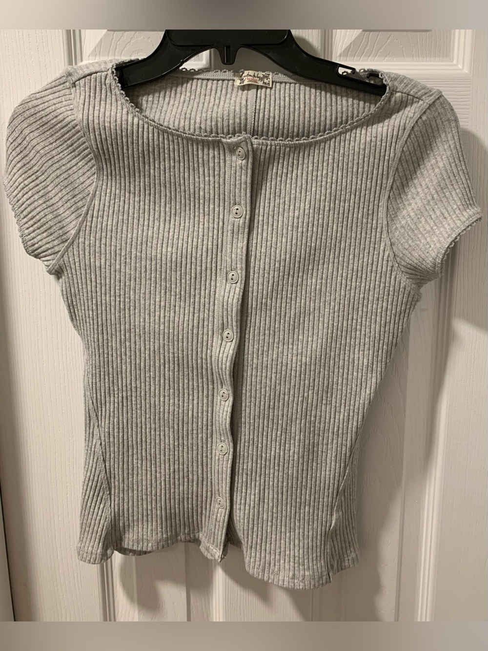 Intimately free people Short Sleeve top- Light Gray